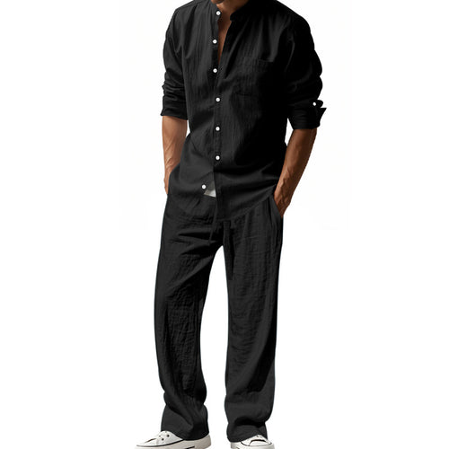 All-season linen men's casual loose breathable beach suit