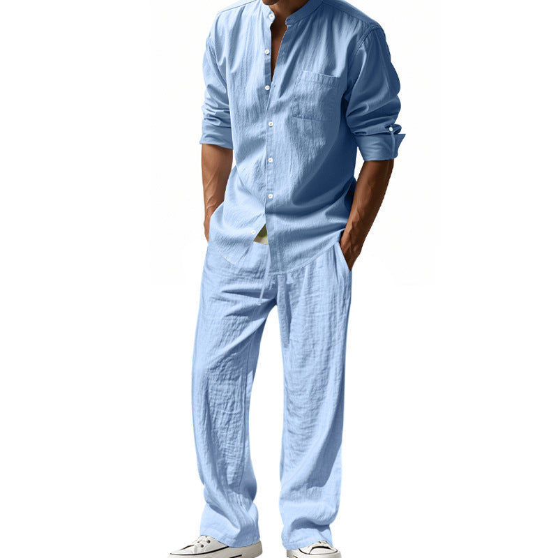 All-season linen men's casual loose breathable beach suit