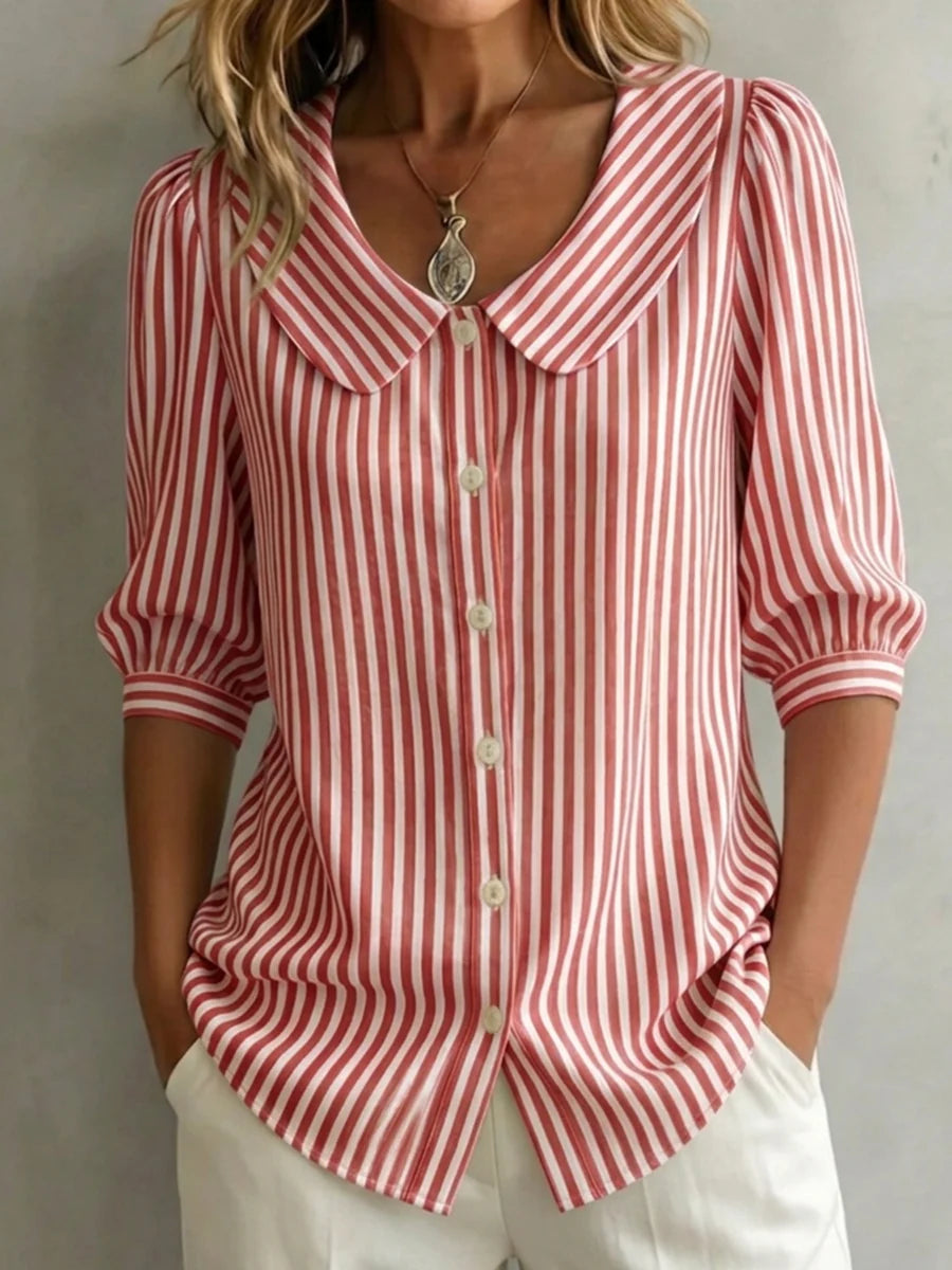 New Arrival 🔥 Women's Retro Striped Cotton Linen Shirt