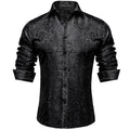 Patterned Silky Button-Up Shirt