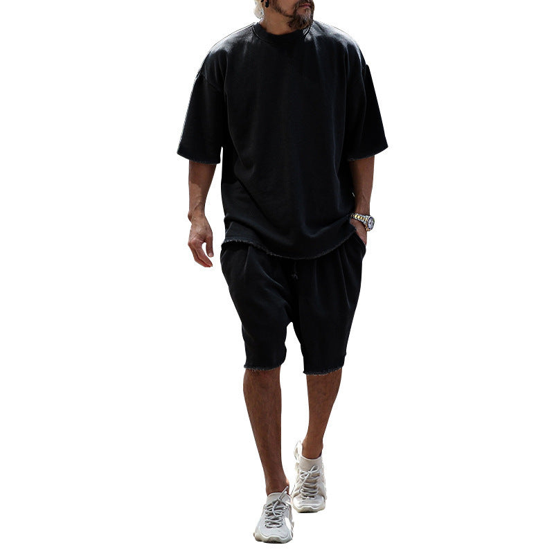 Summer oversized sporty casual loose short-sleeved T-shirt and shorts set