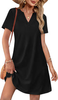 Summer casual V-neck loose short-sleeved fashionable beach dress