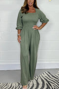 Summer casual solid color jumpsuit