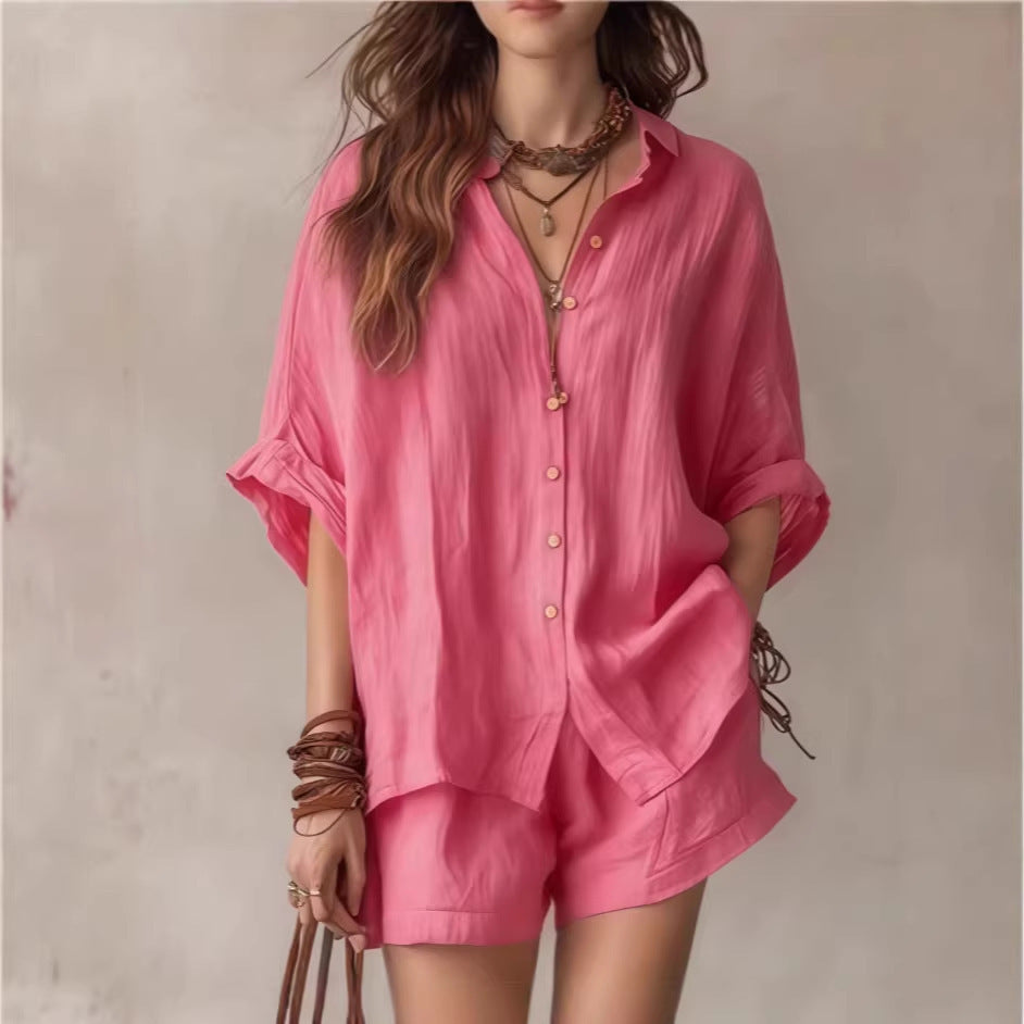 Solid color casual women's stylish and comfortable suit