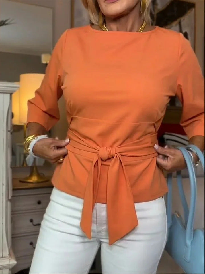 Stylish high-waisted slim-fit top