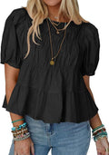 Loose-fitting, casual A-line pleated fashion top