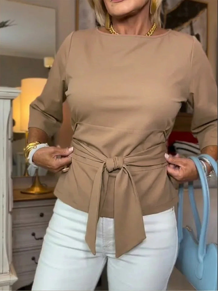 Stylish high-waisted slim-fit top
