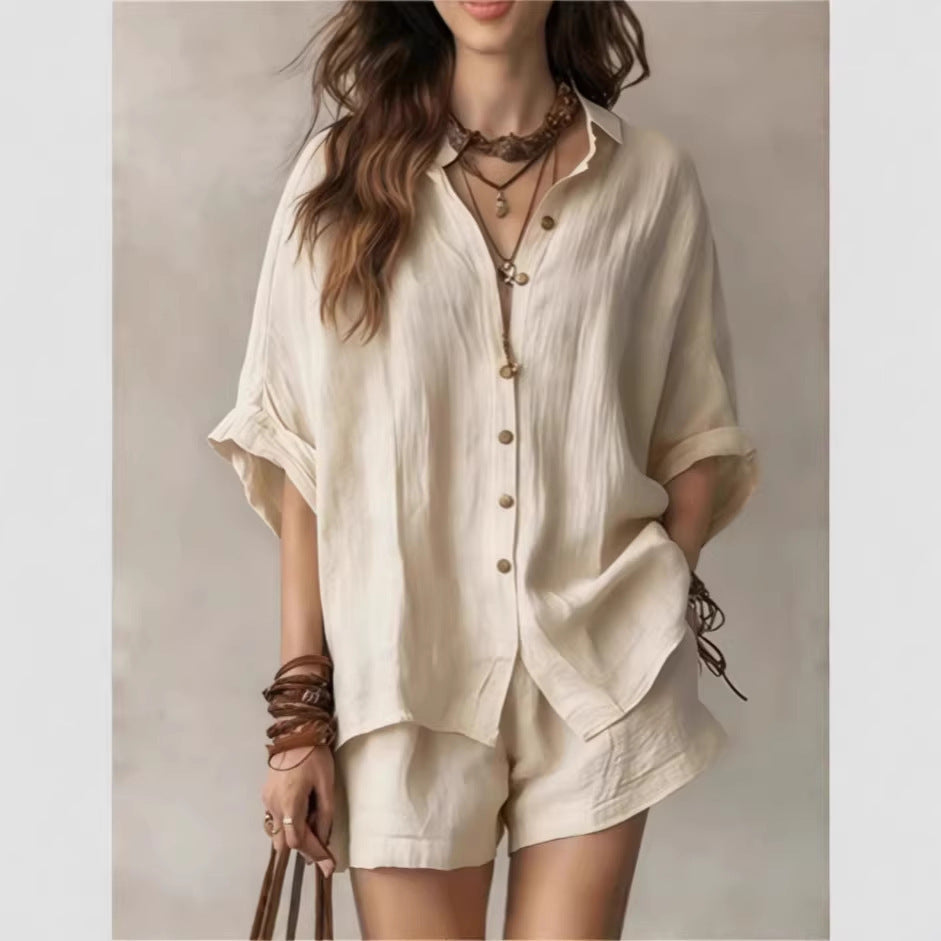 Solid color casual women's stylish and comfortable suit