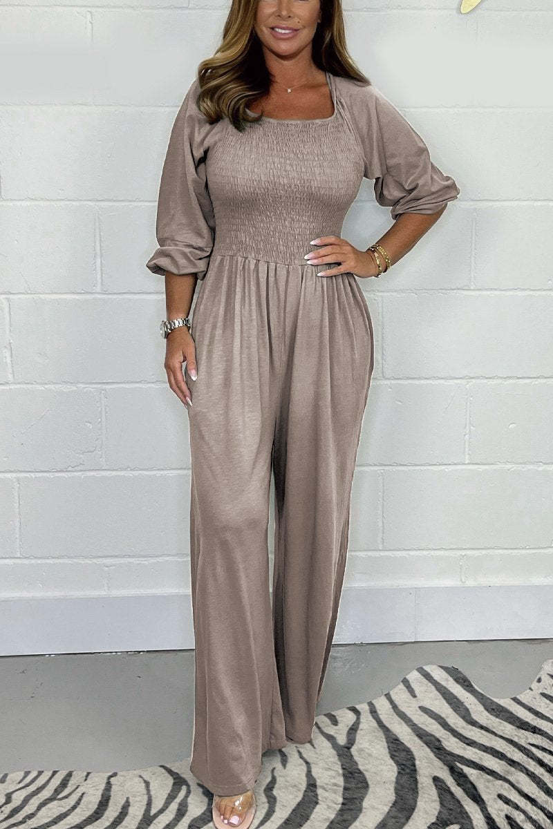 Summer casual solid color jumpsuit