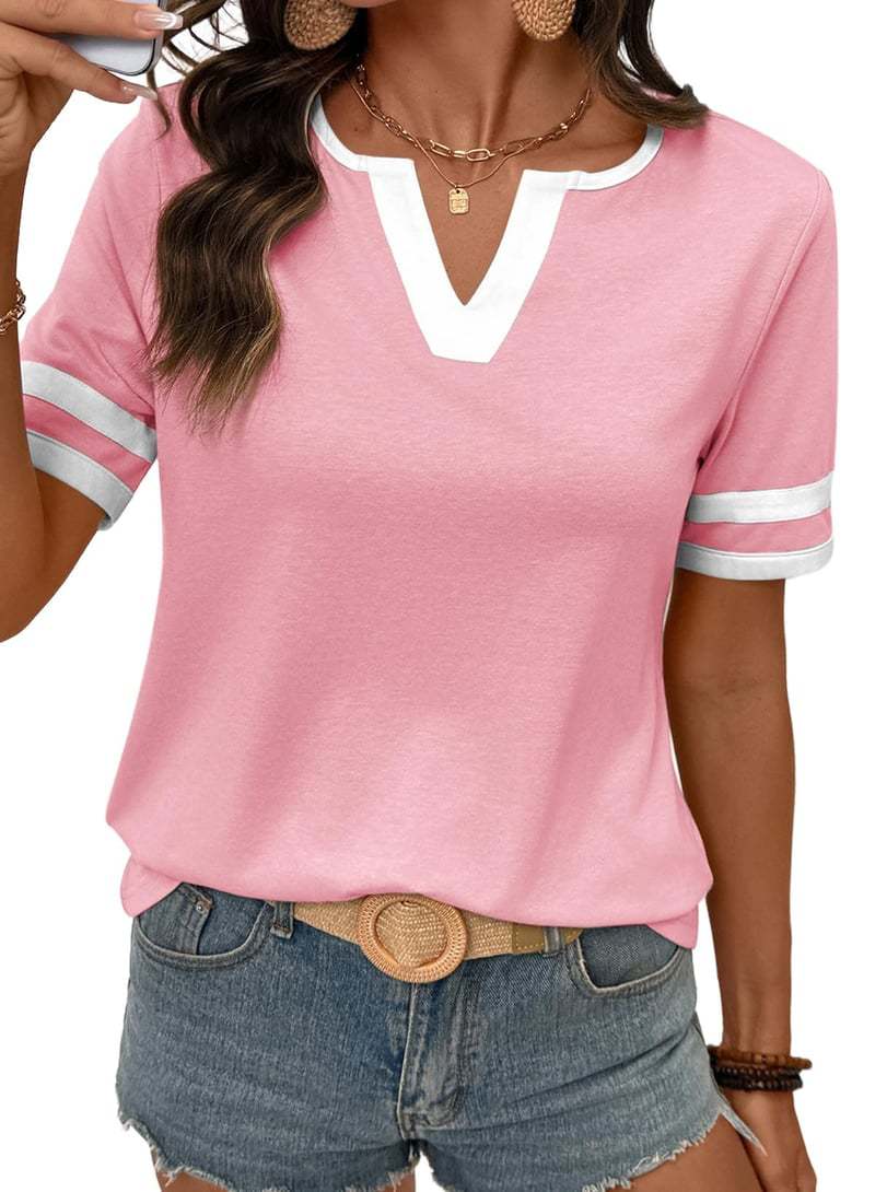 Summer loose-fitting solid color versatile tops