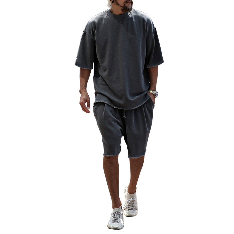 Summer oversized sporty casual loose short-sleeved T-shirt and shorts set
