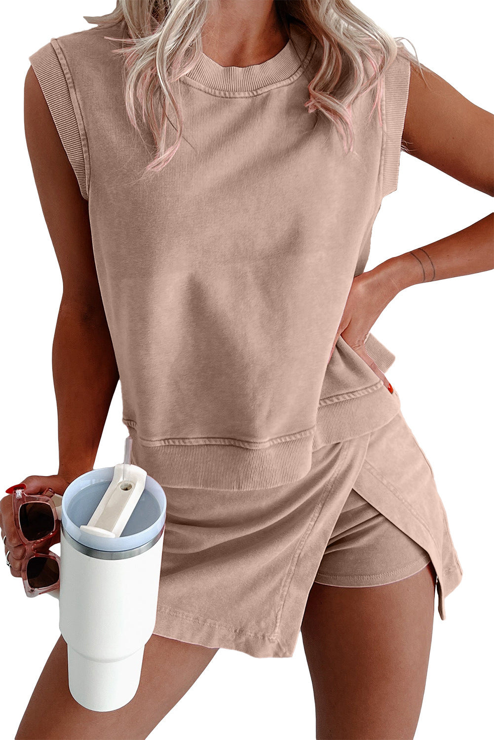 2026 Summer New Arrival: Pure Cotton Short-Sleeve T-Shirt and Shorts Set