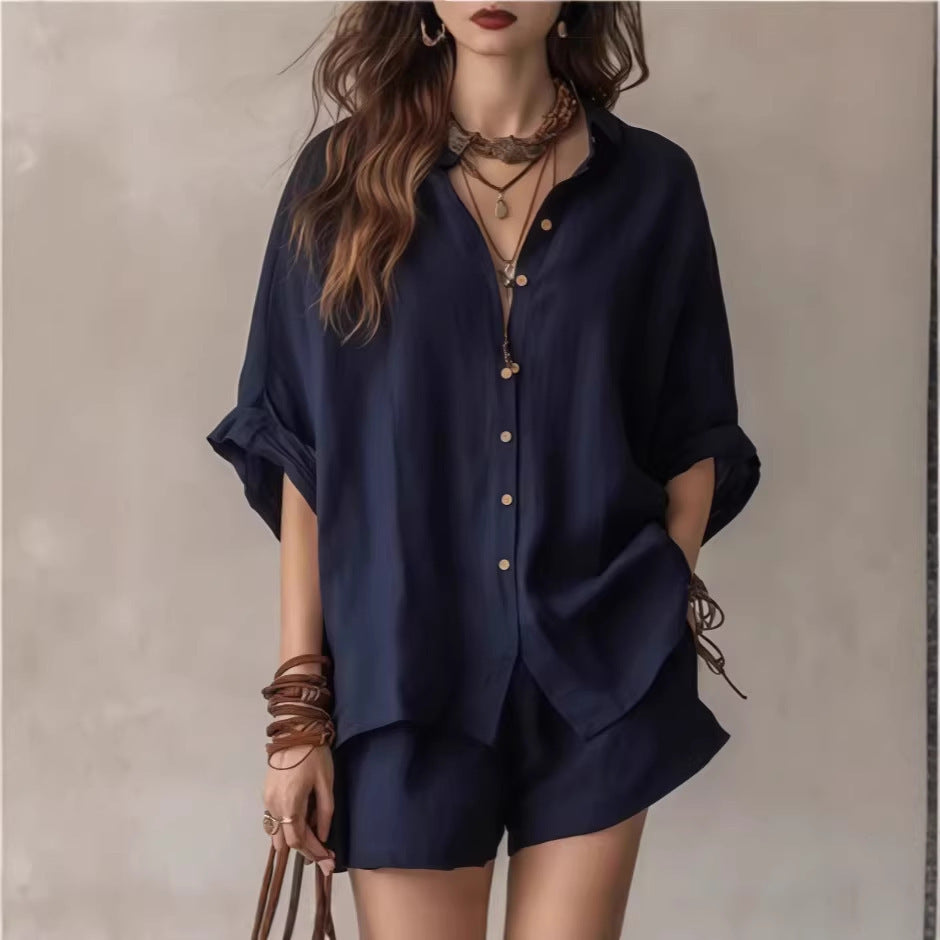 Solid color casual women's stylish and comfortable suit