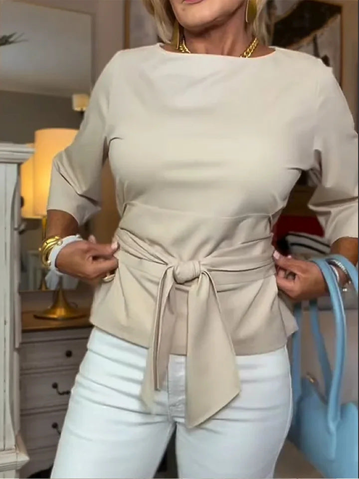 Stylish high-waisted slim-fit top
