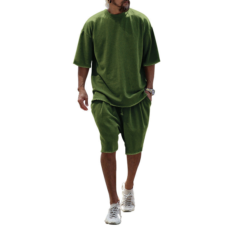 Summer oversized sporty casual loose short-sleeved T-shirt and shorts set