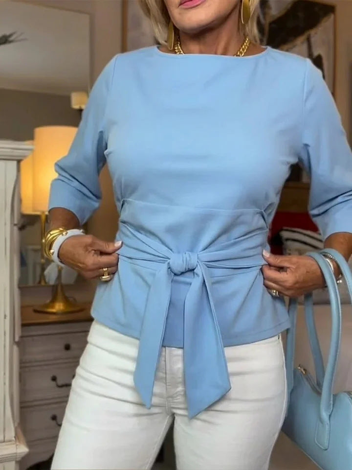 Stylish high-waisted slim-fit top