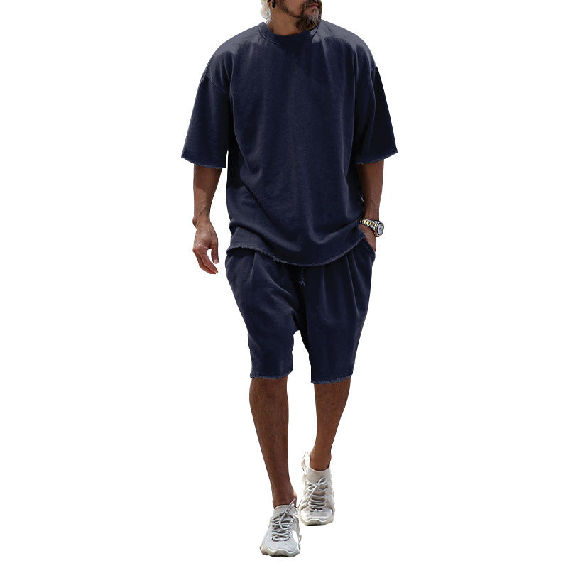 Summer oversized sporty casual loose short-sleeved T-shirt and shorts set