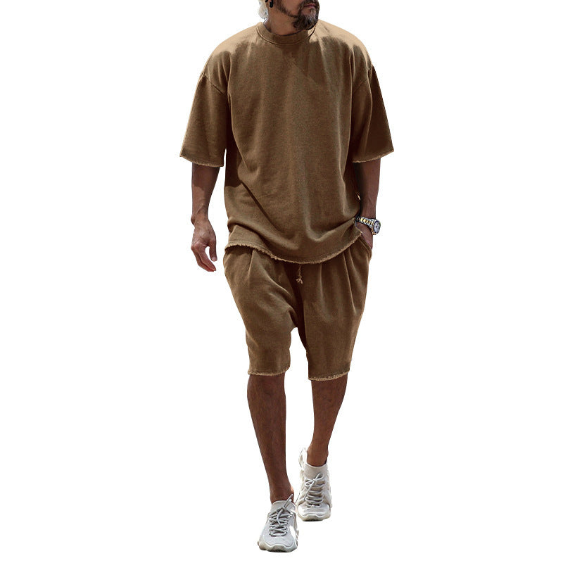 Summer oversized sporty casual loose short-sleeved T-shirt and shorts set