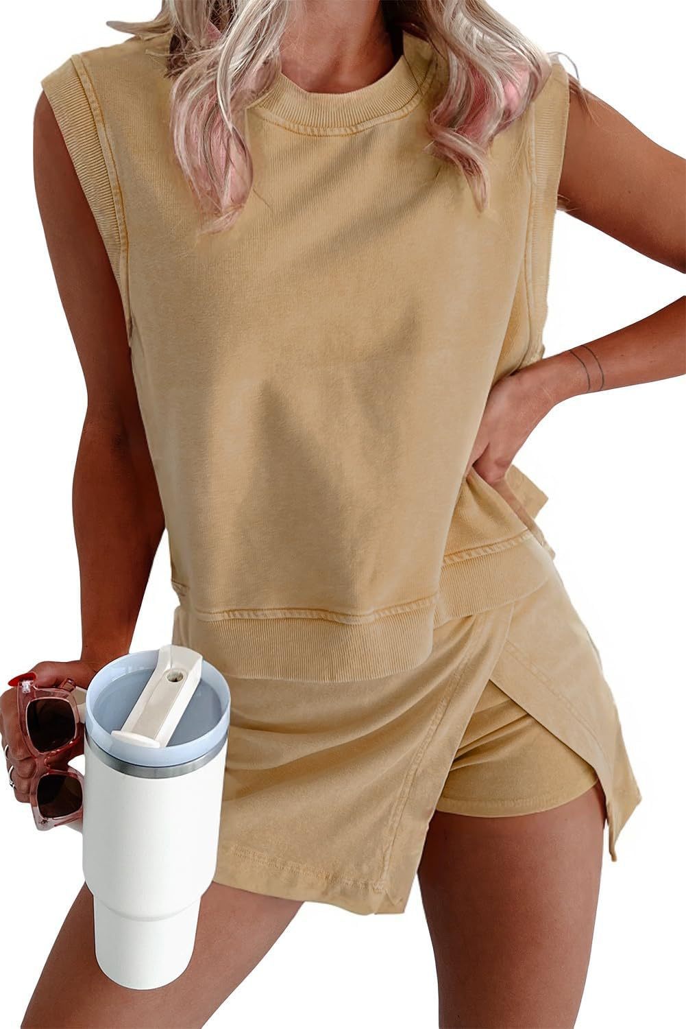 2026 Summer New Arrival: Pure Cotton Short-Sleeve T-Shirt and Shorts Set