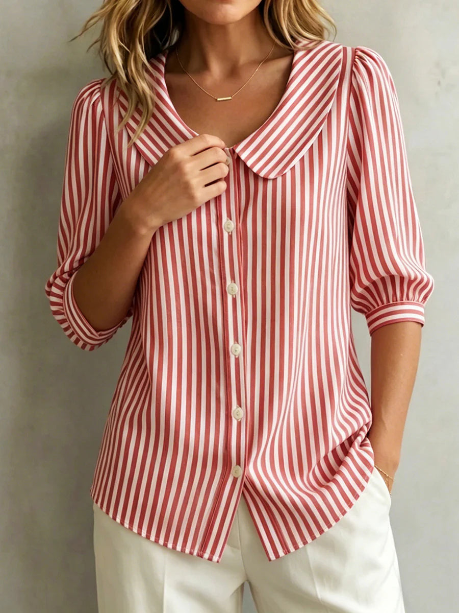 New Arrival 🔥 Women's Retro Striped Cotton Linen Shirt