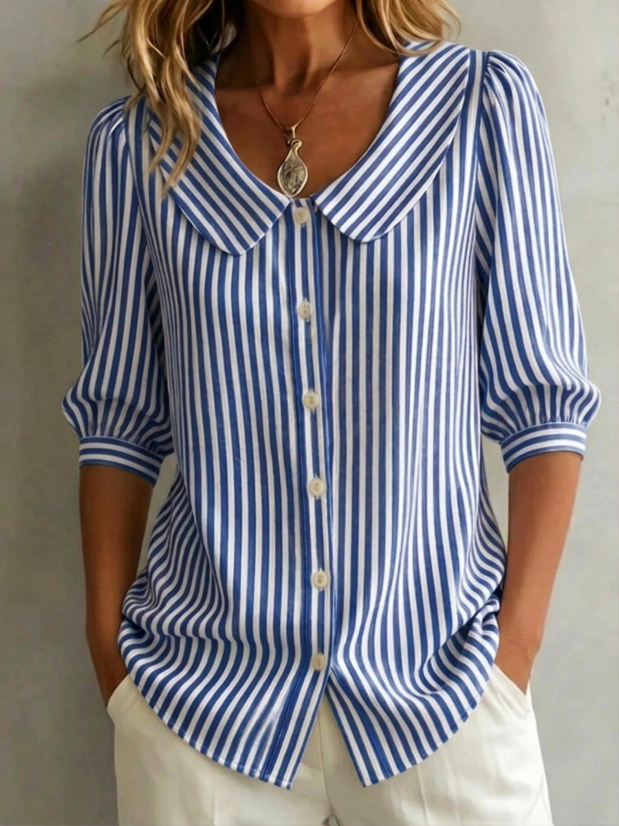 New Arrival 🔥 Women's Retro Striped Cotton Linen Shirt