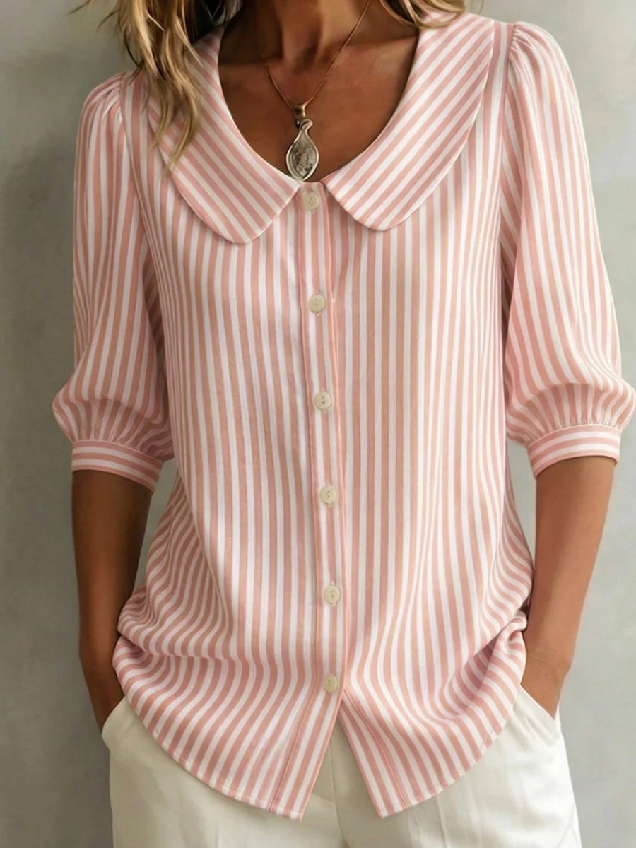 New Arrival 🔥 Women's Retro Striped Cotton Linen Shirt